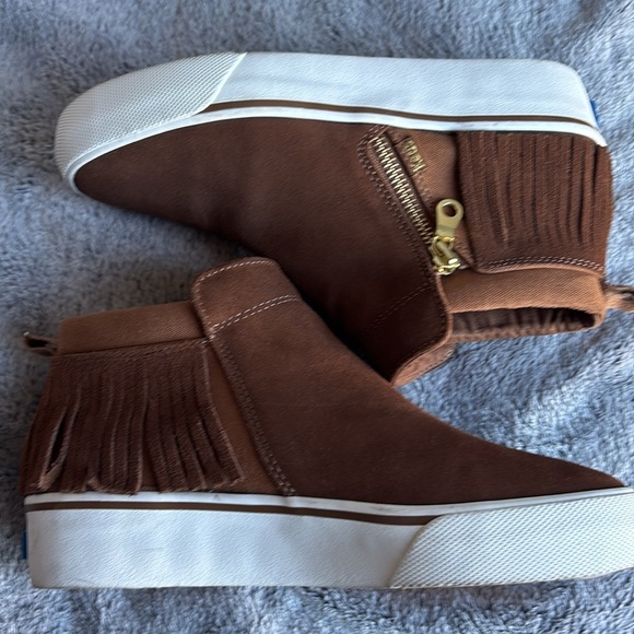 Keds Fringe Zip Bootie in Brown Suede Size 7 EUC - Picture 7 of 8